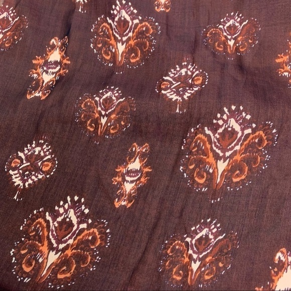 Boho Scarf Double Sheer Layer 74" Long Floral Medallion - Picture 3 of 9